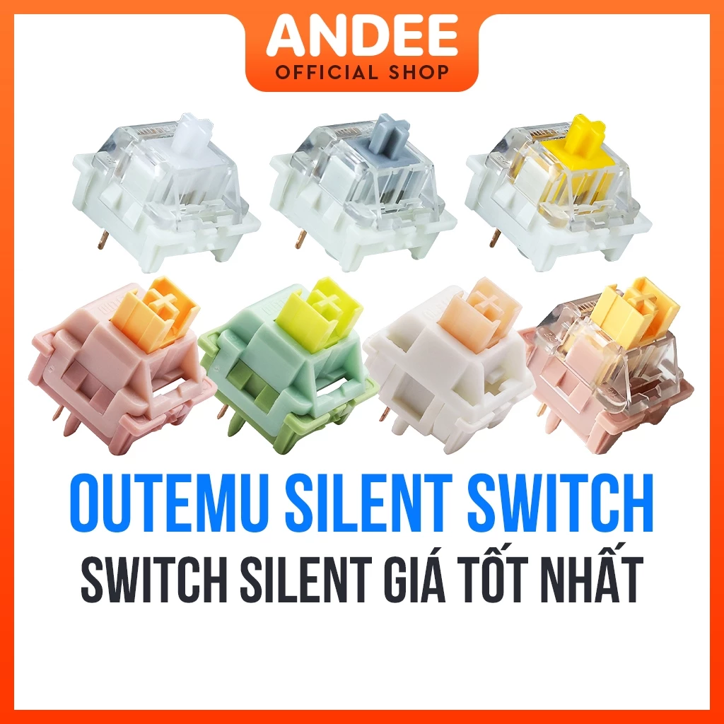 Outemu Silent Switch bán lẻ công tắc phím cơ im lặng giá rẻ 3 pin 5 pin có lube sẵn