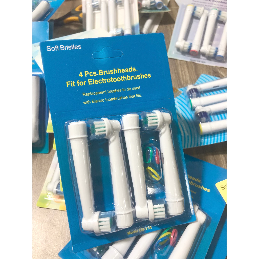 Đầu Bàn Chải Đánh Răng Điện Cho Máy Oral B, Đầu Bàn Chải Trẻ Em Lông Mềm Loại Tốt (Set 4 Chiếc)