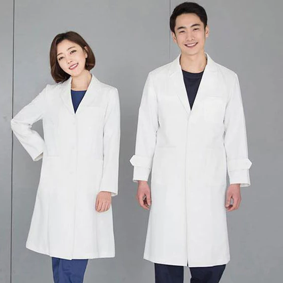 [Sỉ Lẻ, Ảnh Thật] Áo Choàng Blouse (Blue) Bác Sĩ Nam Nữ Dài Tay Cao Cấp Loại I (3 Túi), Vải Kaki Thun/Cotton Lạnh