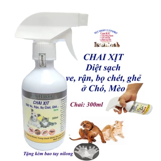 Chai xịt diệt sạch ve, rận, bọ chét cho Chó Mèo BioPro Chai 300ml Giúp diệt sạch và phòng ve, rận, bọ chét cho thú cưng