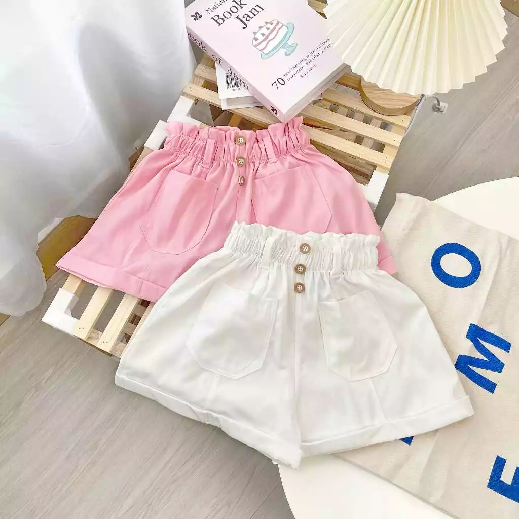 Quần đùi bé gái, quần short bé gái kaki thun mềm từ 10kg đến 30kg. QK30