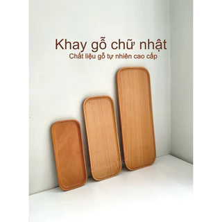 Khay gỗ beech hình chữ nhật, dĩa gỗ đựng bánh, thức ăn.. dùng trong quán cà phê, nhà hàng, quán ăn, đồ gỗ chụp ảnh decor