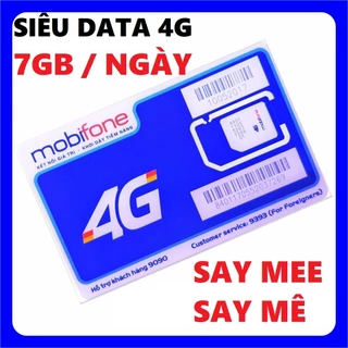 [ Siêu Data  ] Sim 4G Mobi SayMee BIGME gói tặng 7GB/ 1 ngày (210Gb/ 1 tháng) chỉ với 125k/tháng - Sim Sinh Viên Siêu Rẻ