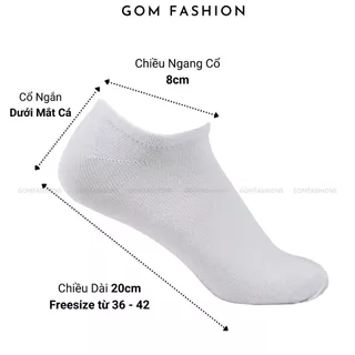 Combo 2 đôi tất vớ trơn nam nữ GOMTAT tất ngắn mềm mỏng thoáng mát, chất liệu cotton chuẩn xuất Nhật