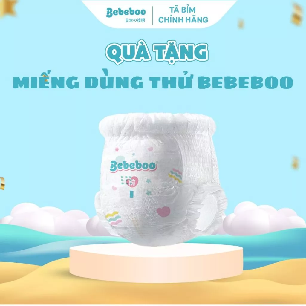 Miếng Dùng Thử Tã Bỉm Bebeboo Nhật Bản, Siêu Mềm Mịn, Thấm Hút Và Chống Tràn Vượt Trội, Có Đủ Size Cho Bé