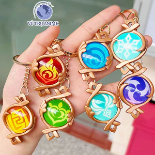 Mô hình móc khoá Vision FONTAINE GENSHIN IMPACT dạ quang in hình nguyên tố game anime phụ kiên cosplay xinh xắn