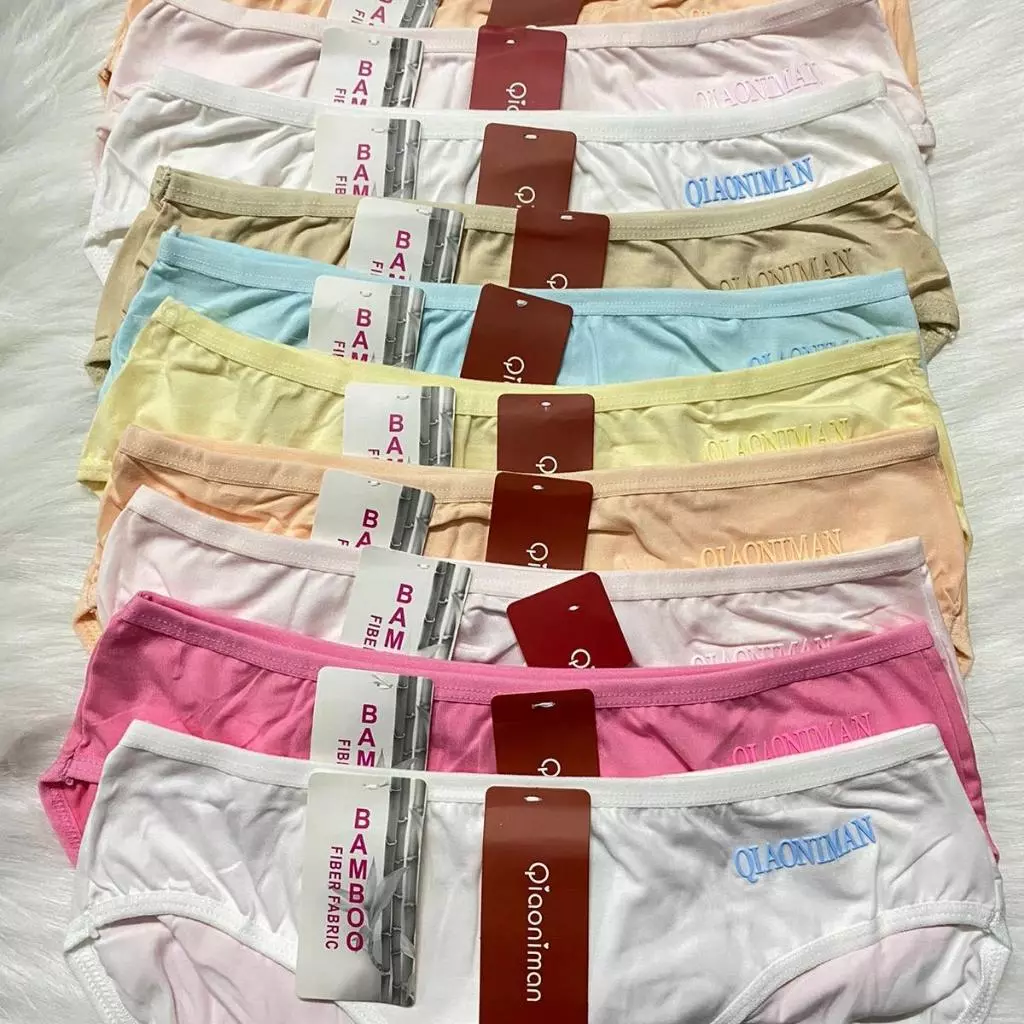 Quần lót thái lan QIAONIMAN Combo 10, quần chíp Nữ cotton size 45-62kg cạp cao trơn mềm mịn co dãn 4 chiều mặc siêu êm.