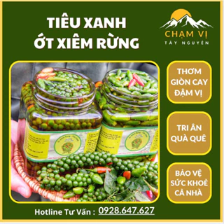 [Hũ thuỷ tinh 500ml] Tiêu Xanh-Ớt Xiêm Rừng Ngâm Mắm/Giấm Gia Truyền nhà Chạm Vị.