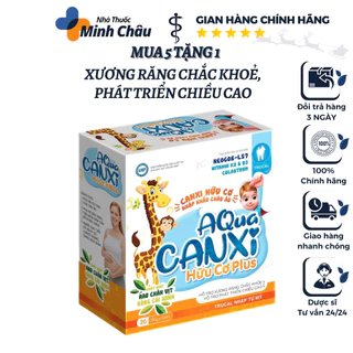 AQua Canxi hữu cơ plus - Bổ sung Canxi, Vitamin D, hỗ trợ xương, răng chắc khoẻ, phát triểu chiều cao cho bé- Hộp 20 ống