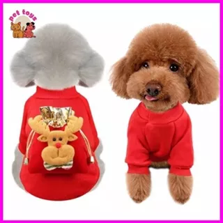 Áo Noel cho chó mèo hình tuần lộc 3D kèm túi gấm - Quần áo giáng sinh chó mèo - Pet Toys