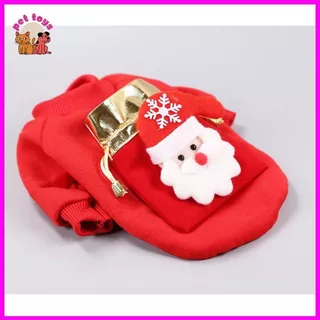 Áo túi đỏ ông già Noel vải nỉ dày dặn cho chó mèo chơi lễ hội - Quần áo thú cưng - Pet Toys