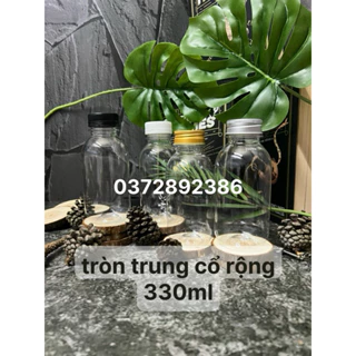 COMBO 50 CHAI TRÒN LÙN, TRÒN TRUNG DUNG TÍCH 250ml 330ml 500ml CỔ RỘNG F38 Có Nắp