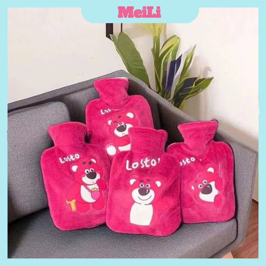 Túi Chườm Bụng Gấu Dâu Lotso -Túi chườm nóng lạnh vải nhung Hoạt hình dễ thương (tuyển sỉ)