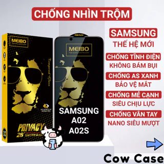 Kính cường lực Samsung A02s, A02, M02 chống nhìn trộm full màn | Miếng dán bảo vệ màn hình cho ss galaxy Cowcase