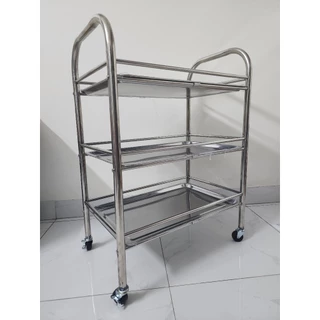 Xe tiêm đẩy inox 2 tầng- 3 tầng- Thiết bị phòng khám