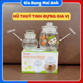 Hũ đựng gia vị thuỷ tinh, lọ thuỷ tinh đựng gia vị, dung tích 200-500ml