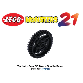 [1 cái]-Lego chính hãng, kỹ thuật, bánh răng 36 Răng vát đôi - ID 32498