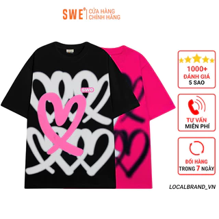 [LOCAL BRAND] Áo thun Swe Trái Tim Hearts Tee tay lỡ form rộng vải cotton - Thời trang nam nữ Unisex Streetwear Hàn Quốc