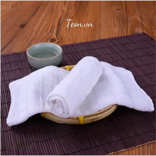 Khăn Trắng Vuông TeonTowel, Khăn Tem 25x25 Cotton 100%, Khăn Lau Tay Thấm Hút Nước Tốt