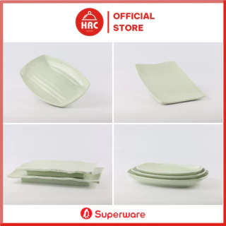 Đĩa Chữ Nhật Dĩa Nhà Hàng 100% Nhựa Melamine SUPERWARE - Màu Xanh Đá Bền Đẹp