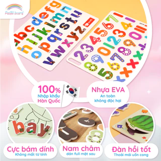 [Ảnh thật] Bộ nam châm mềm Hàn Quốc ngộ nghĩnh dán bảng từ cho bé học tập.