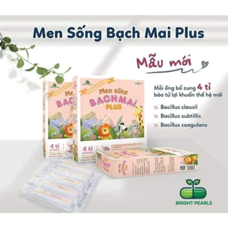 Men sống bạch mai plus - Men sống bạch mai mẫu mới - Bổ sung chất xơ, 4 tỷ lợi khuẩn bé hết táo bón