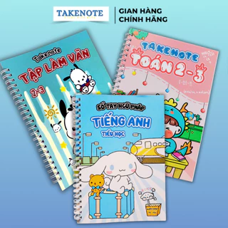 [BỘ 3 CUỐN] Sổ Tay Takenote Lớp 2 - 3 Các Môn Toán, Tiếng Anh, Tập Làm Văn - Sổ Tay Kiến Thức Giúp Học Giỏi Lớp 2 & 3