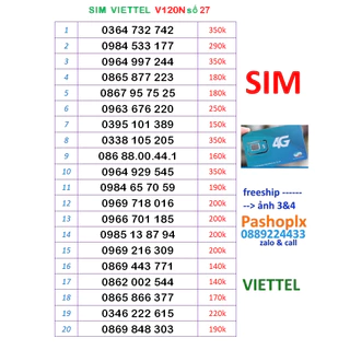 Sim viettel số đẹp 27