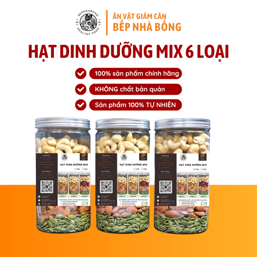 Hạt Dinh Dưỡng mix 5 loại hạt 500g Đã Sấy Chín Ăn Vặt, Giảm Cân, Bà Bầu - Hạt Nhập Khẩu Cao Cấp, Bếp Nhà Bống