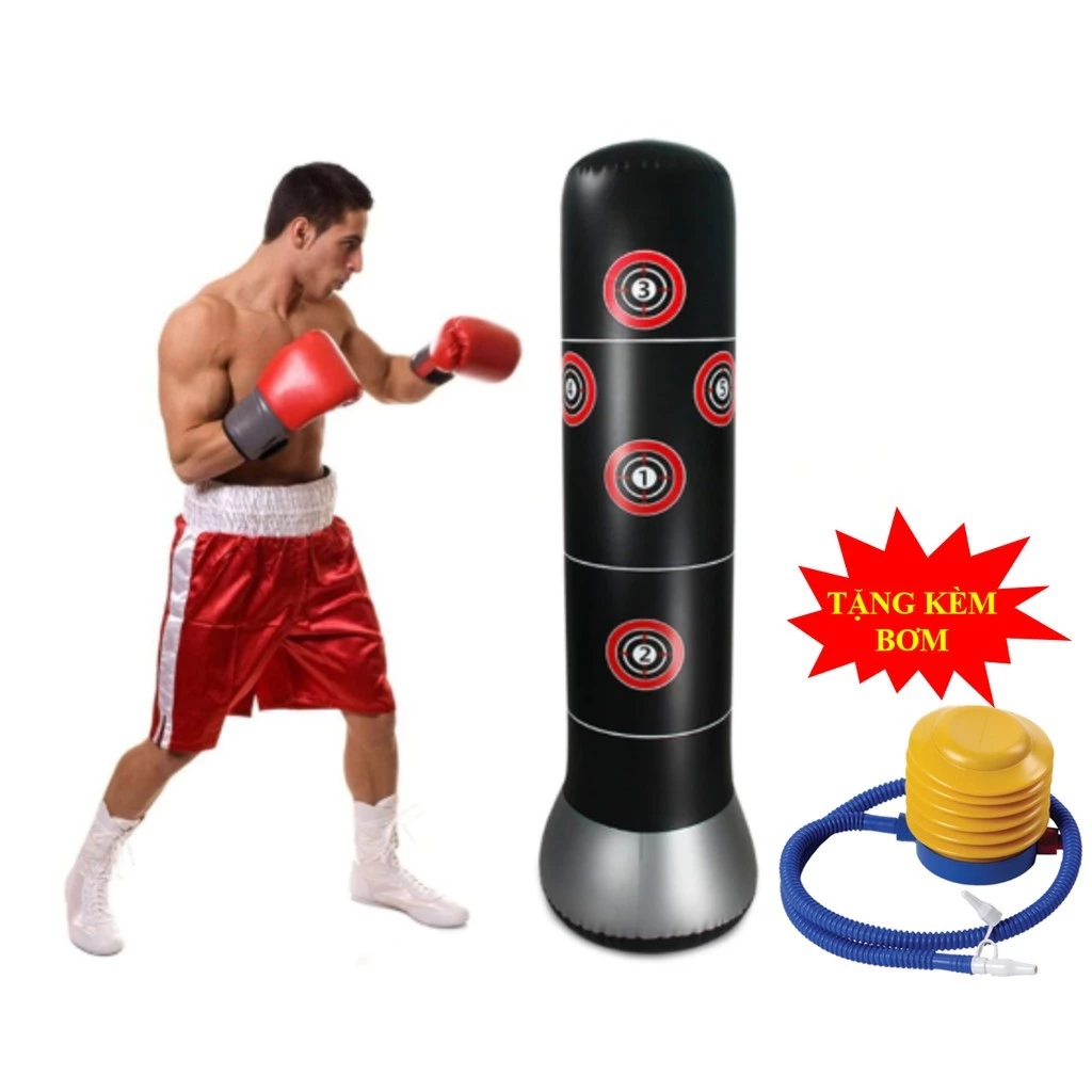 Bao Trụ Đấm Bốc Tự Cân Bằng - PURE BOXING 160cm Đường Kính 48cm - Tặng Kèm Bơm Hơi