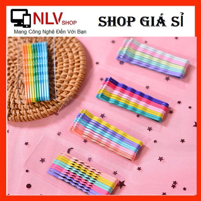 Set 10 kẹp tóc, kẹp tăm nhiều màu sắc kiểu hàn quốc, kẹp ghim mini ,kim búi tóc