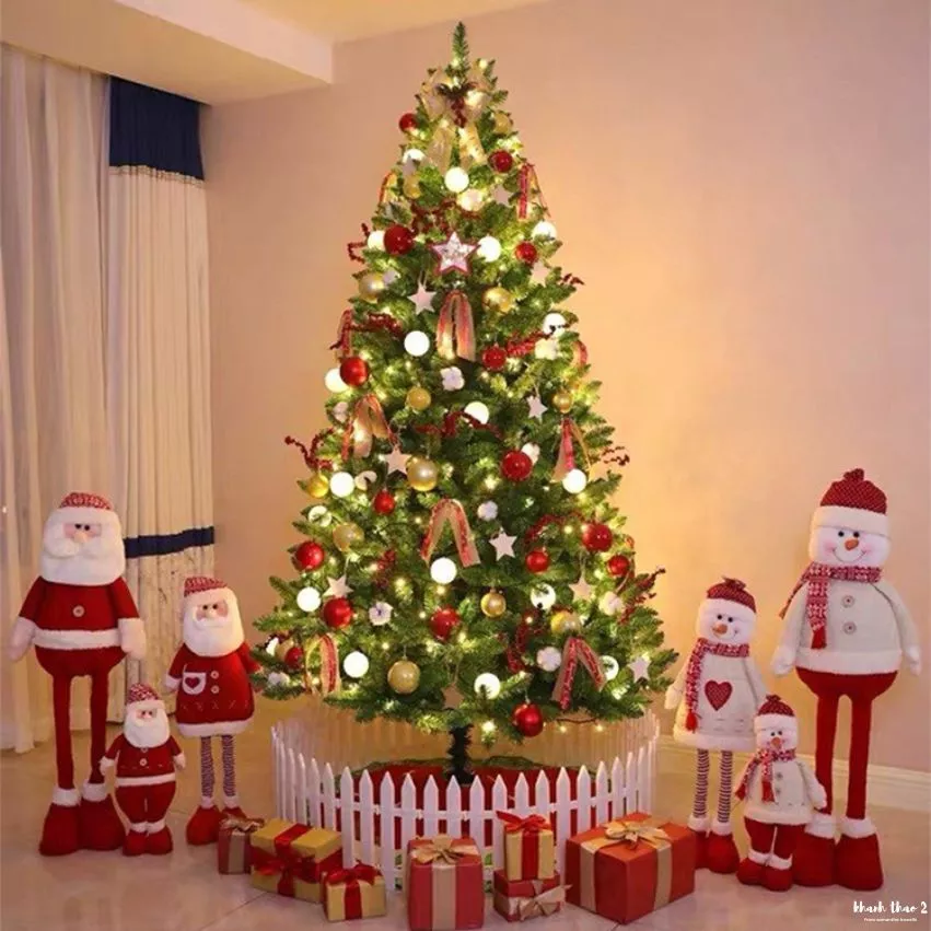 Cây Thông Noel 1m5 1m8 2m1 Đầy Đủ Phụ Kiện Trang Trí, Cây Thông Trang Trí Giáng Sinh Lấp Lánh Sáng Chói