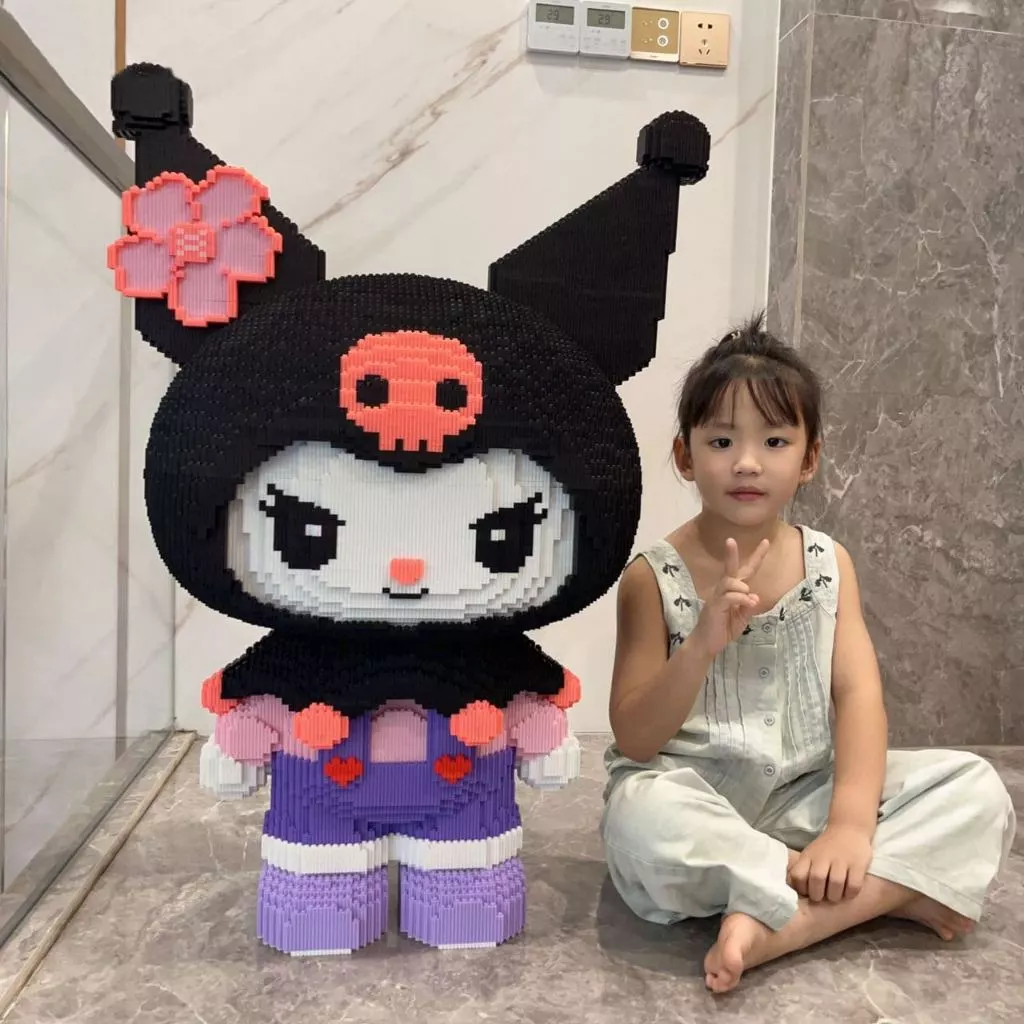 bộ đồ chơi xếp hình lắp ráp 3D mô hình nhân vật hoạt hình Kuromi Melody mèo máy nano block trưng bày cỡ lớn