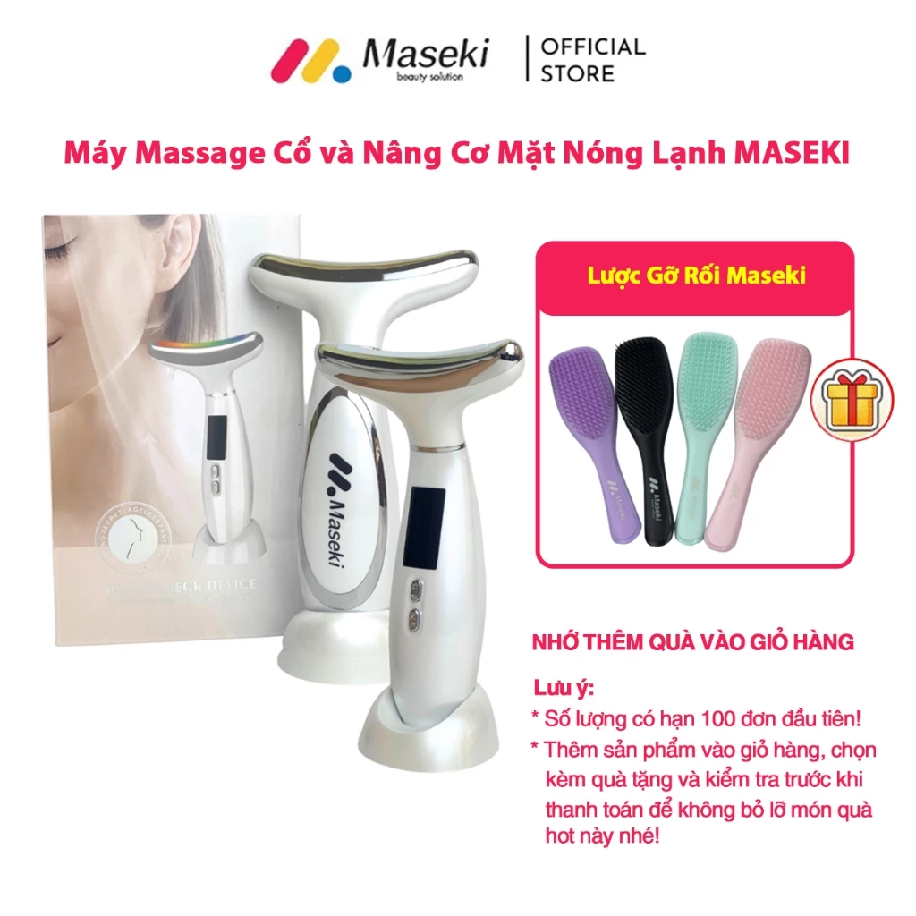 Máy Massage Cổ và Nâng Cơ Mặt Nóng Lạnh Maseki, 6 chế độ chăm sóc da giúp trẻ hoá da, Chống nếp nhăn
