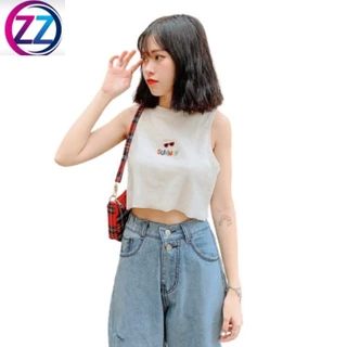 Áo Croptop Thêu SUMMER Ulzzang