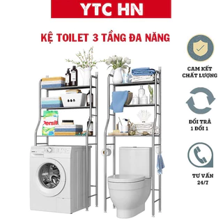 Kệ Nhà Vệ Sinh Bồn Cầu 3 Tầng, Giá để đồ máy giặt cao Cấp (KNVS01)