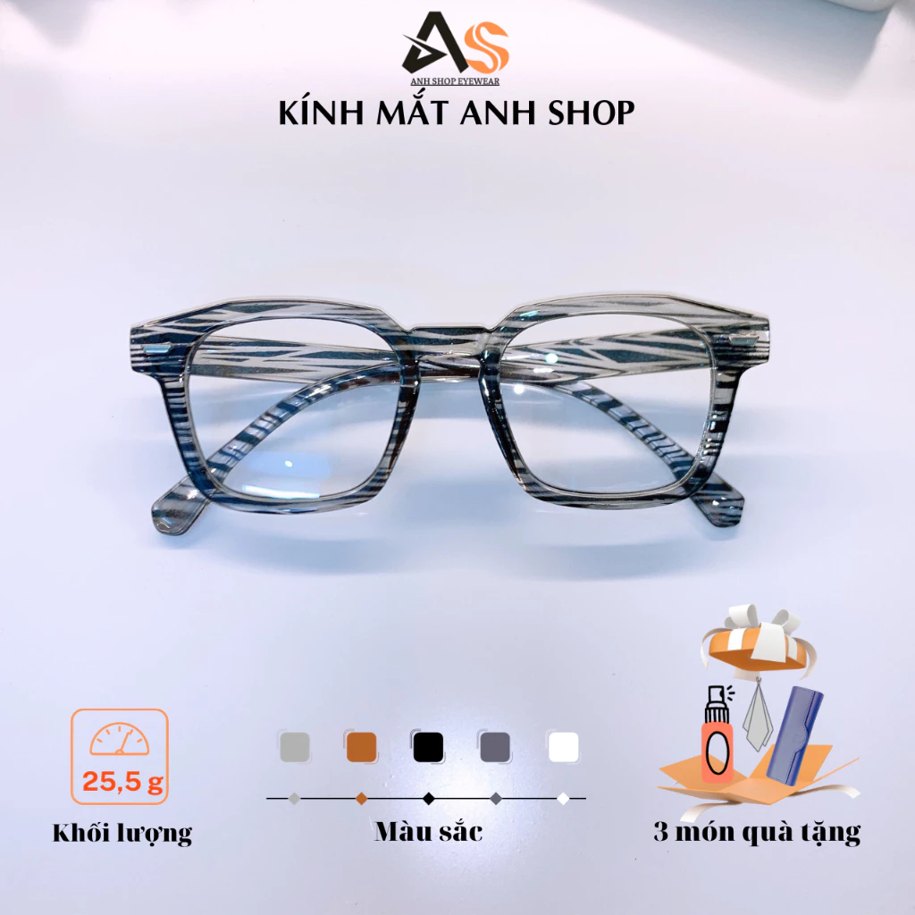 Kính vuông to thời trang nam nữ chất liệu nhựa 6195A