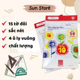 Giấy kiểm tra ô ly Hồng Hà cấp 1 tiểu học cao cấp - Sun Store