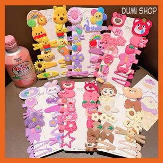 Set Kẹp Tóc 14 Chi Tiết Mẫu Mới Nhiều Màu Gấu Dâu Lotso Siêu Xinh - Kẹp Mái MGD14 Dumi Shop