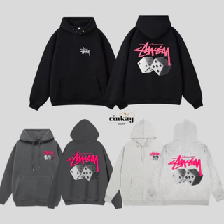 Áo hoodie Stussy nỉ bông cao cấp siêu dày, khoác 2 lớp stussy mũ zip bassic form rộng nam nữ unisex Cinkay Store