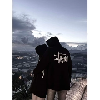 Áo hoodie stussy nỉ bông fom rộng nam nữ unisex ltrơn basic local brand oversize cổ tròn thu đông ấm áp dày dặn HD1