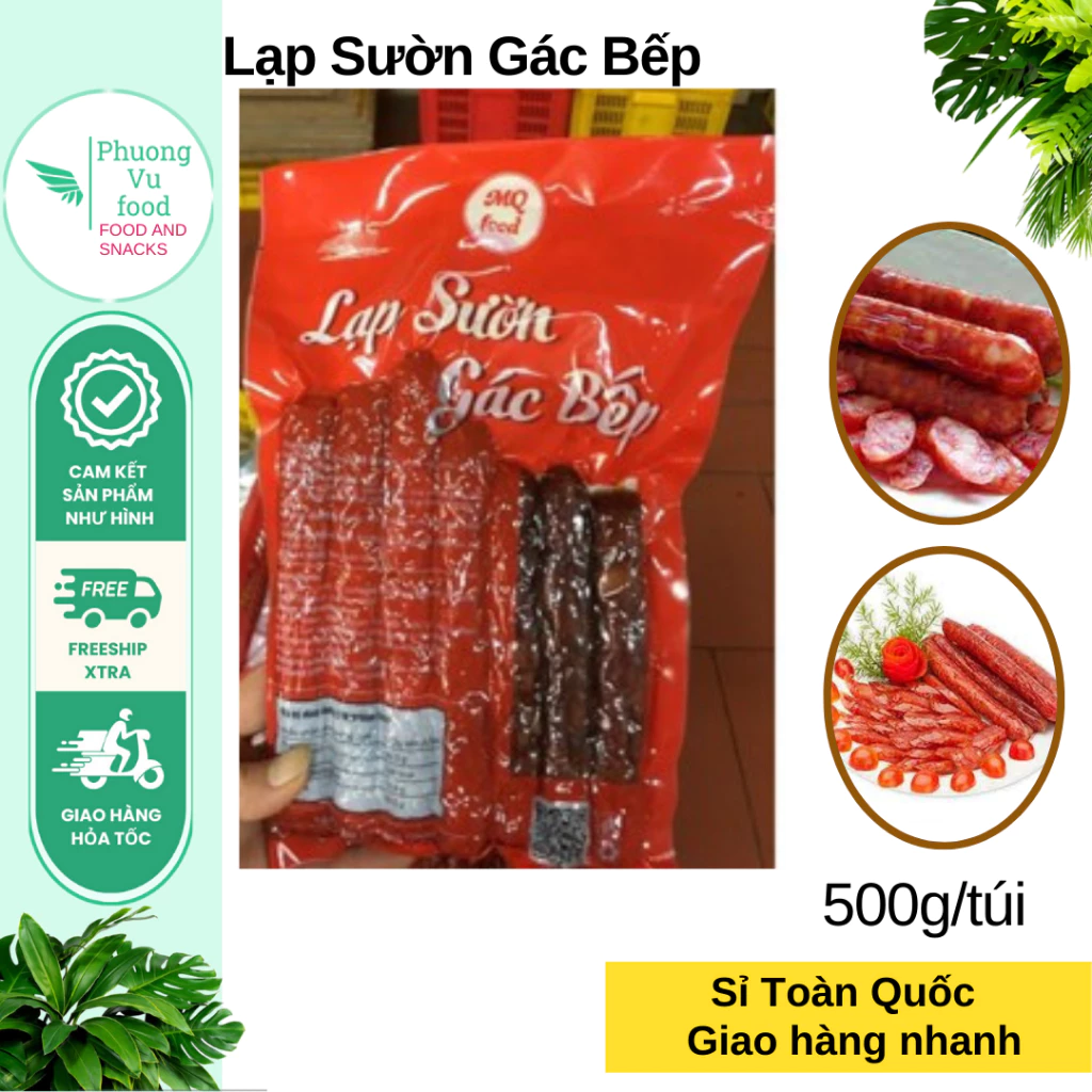 Lạp xưởng hun khói, 500g/túi, giao hỏa tốc Hn