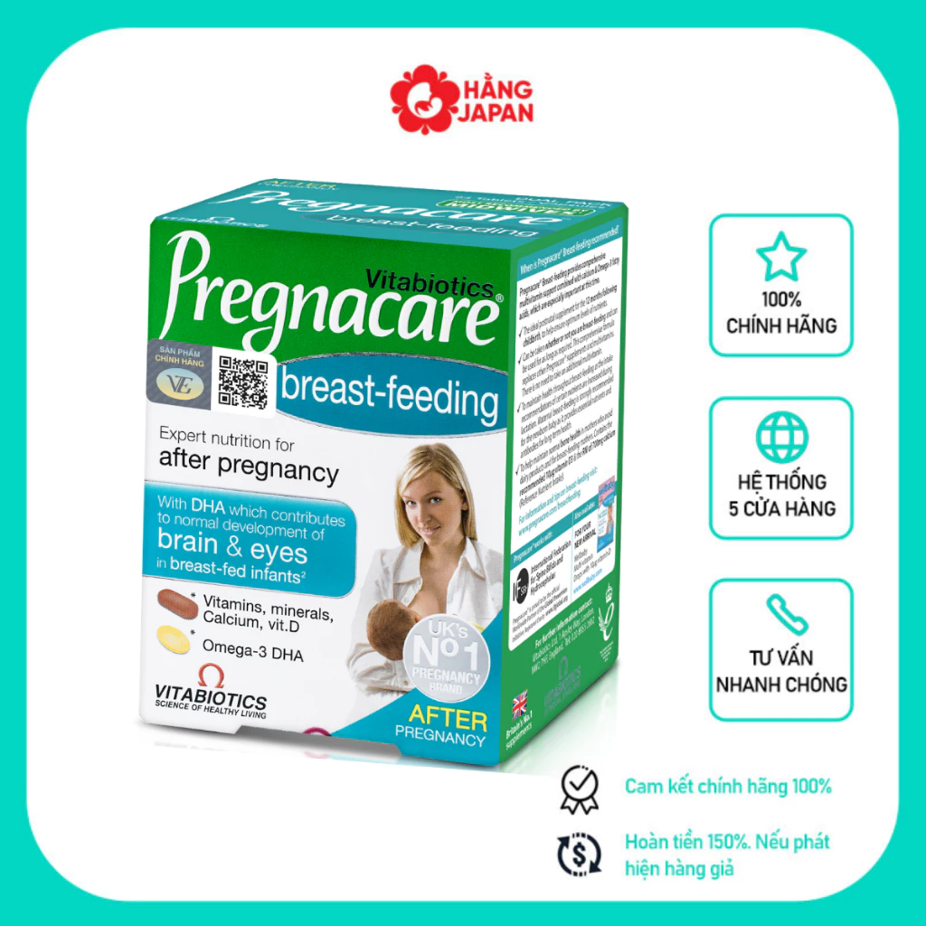 Viên uống vitamin cho mẹ sau sinh Pregnacare Breast-feeding hộp 84 viên