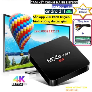 Android Tvbox hàng chính hãng ENNYBOX  Android:11. Đã cài sãn xem truyền hình trên 280 kênh Tặng pin+dây av