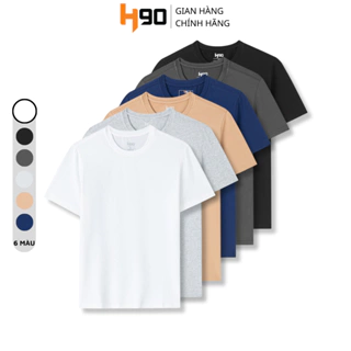 Áo Phông Nam Cổ Tròn H90 T Shirt Áo Thun Nam Cotton Cao Cấp Thoáng Mát Thấm Hút Co Giãn TST01