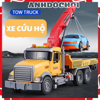 Ô tô đồ chơi xe cứu hộ móc vận chuyển đồ chơi  cỡ lớn cho bé có âm thanh đèn nâng thả như thật