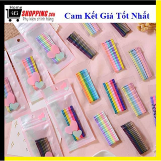 Set 10 kẹp, combo 10 chiếc kẹp tăm nhỏ gọn nhiều màu, thiết kế theo phong cách Hàn xinh xắn, phụ kiện tóc