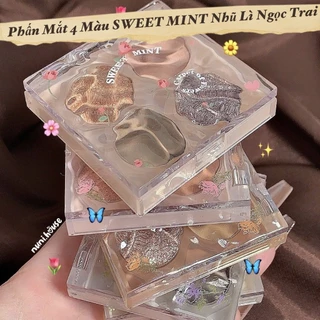 Bảng Phấn Mắt 4 Màu SWEET MINT Nhũ Lì Ngọc Trai Bền Màu Lâu Trôi Trendy