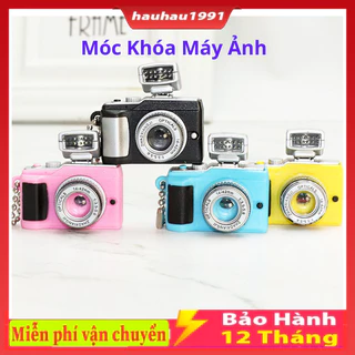 Móc khóa hình máy ảnh nhỏ gọn có đèn led dễ thương, Máy ảnh có thể chụp