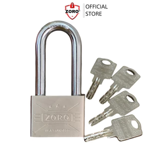 Ổ khóa ZORO 5 phân càng dài,chìa muỗng - bấm khóa không cần chìa, chống cắt chống trộm cao cấp công nghệ mỹ